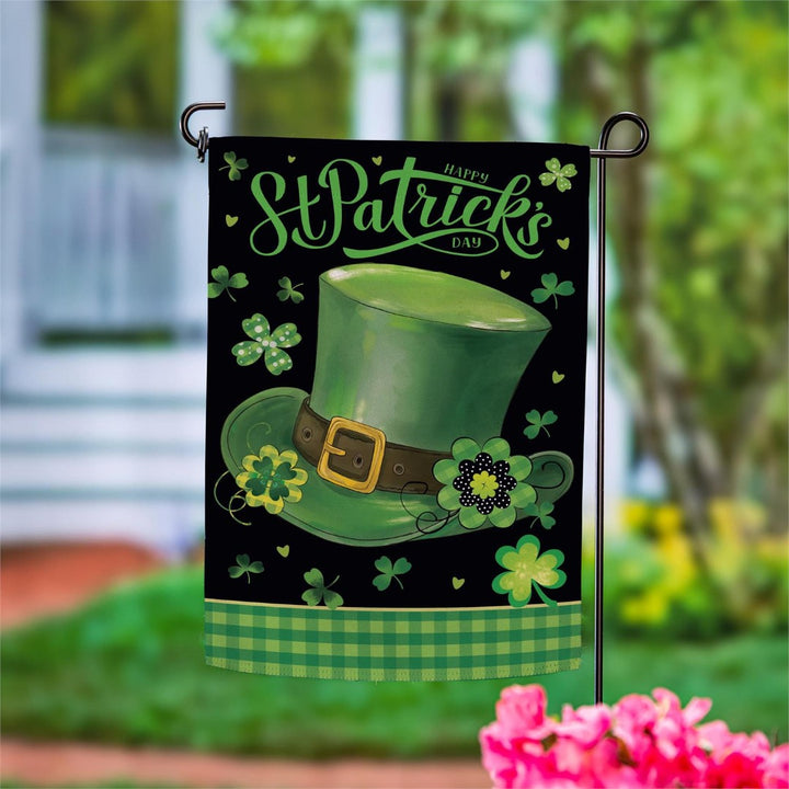 St Patricks Day Hat 2 Sided Garden Flag heartlandflags