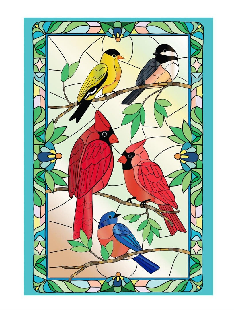 Stained Glass Songbirds 2 Sided Garden heartlandflags