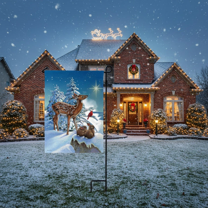 Starry-Eyed Woodland Friends 2 Sided Garden Flag heartlandflags