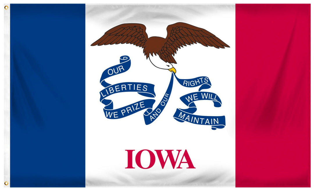 State of Iowa Flag Nylon - All Sizes - Made in USA heartlandflags