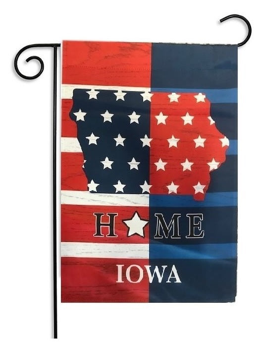 State of Iowa Patriotic Home 2 Sided Garden Flag Native Iowa heartlandflags