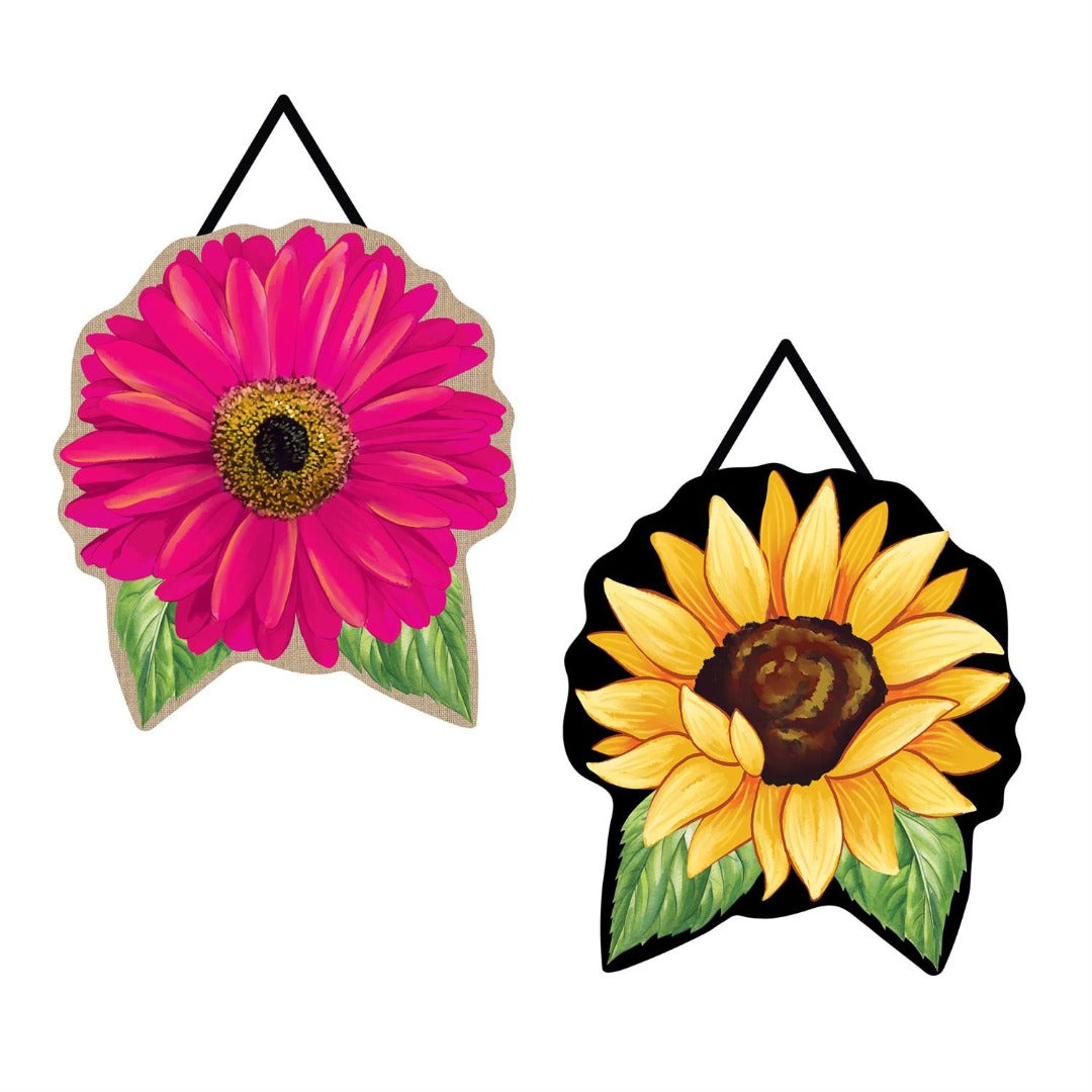 Summer Polka Dot Sunflower & Pink Gerbera Door Decoration heartlandflags