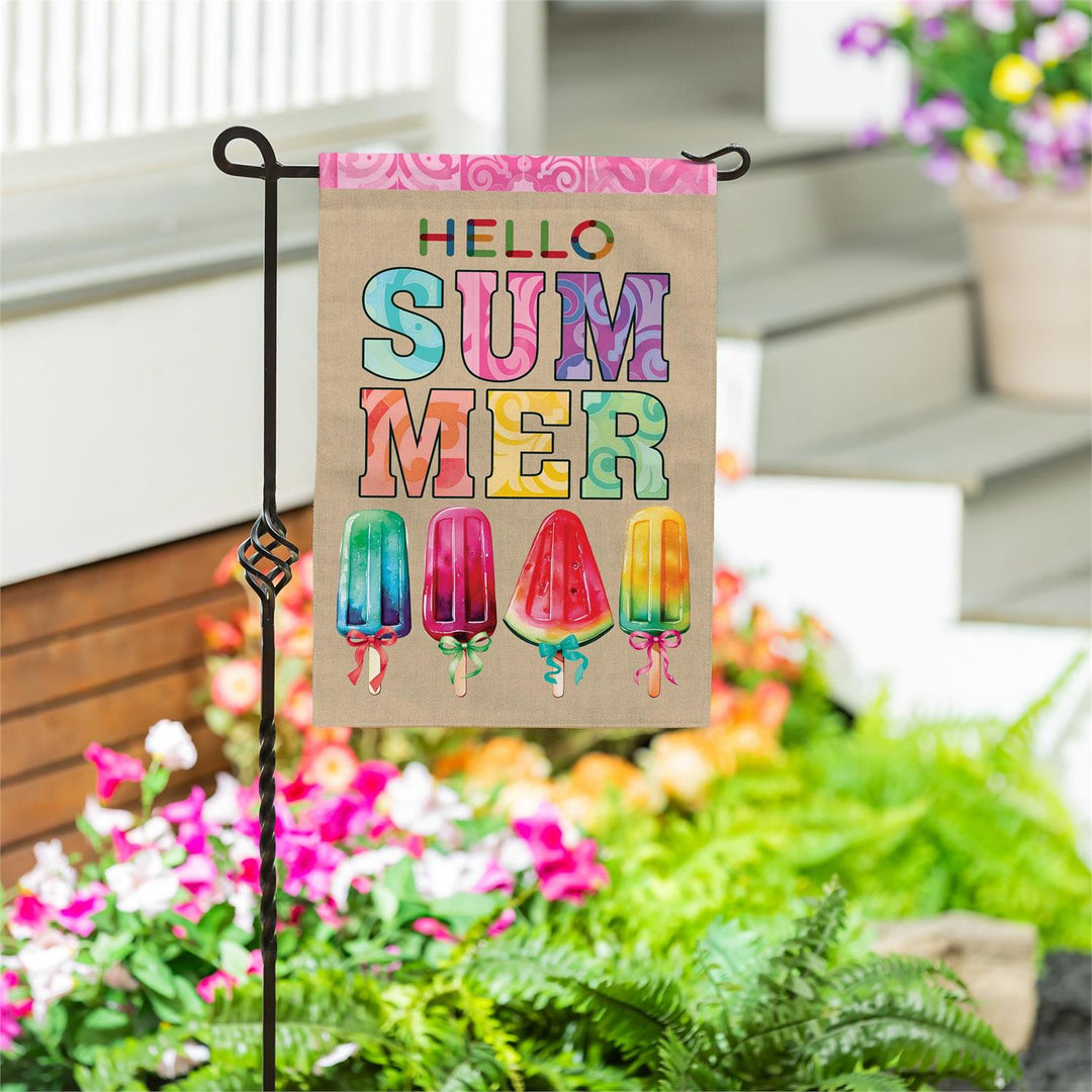 Summer Popsicle 2 Sided Garden Flag Burlap heartlandflags