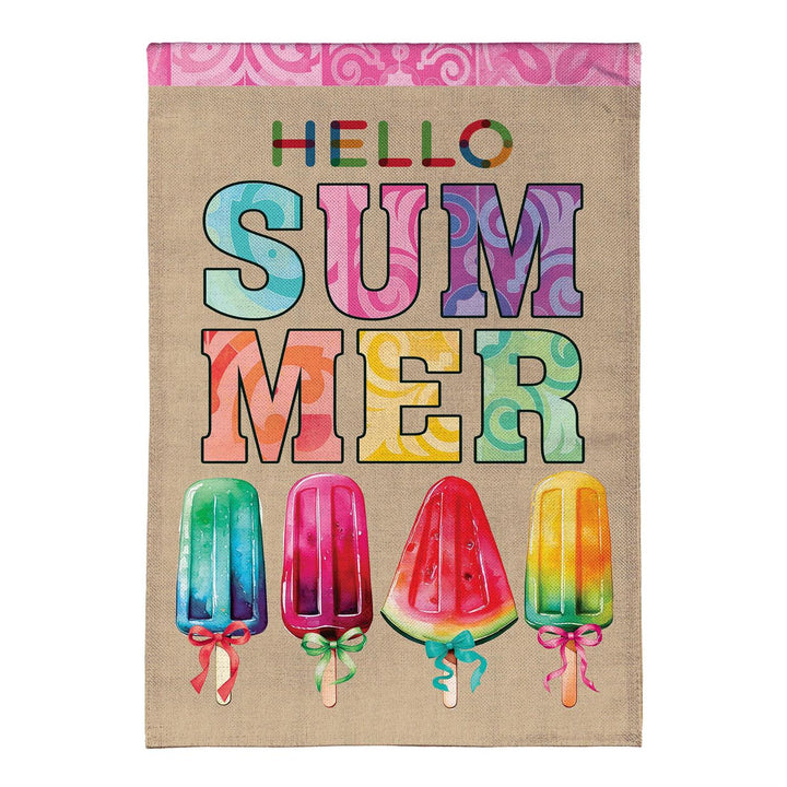 Summer Popsicle 2 Sided Garden Flag Burlap heartlandflags