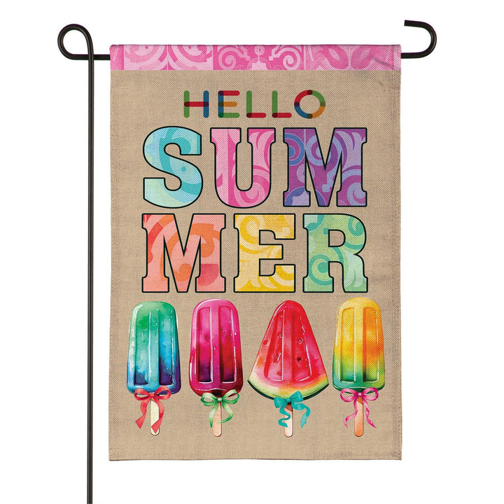 Summer Popsicle 2 Sided Garden Flag Burlap heartlandflags