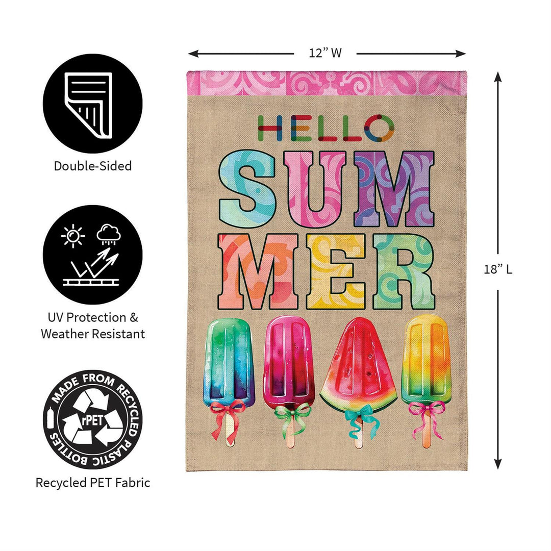 Summer Popsicle 2 Sided Garden Flag Burlap heartlandflags