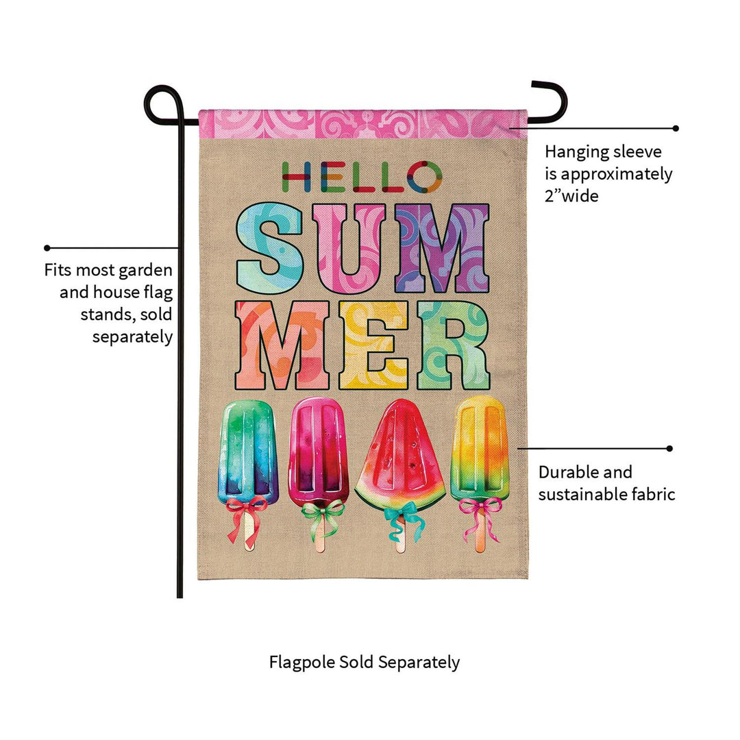 Summer Popsicle 2 Sided Garden Flag Burlap heartlandflags