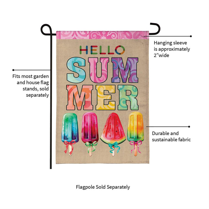 Summer Popsicle 2 Sided Garden Flag Burlap heartlandflags