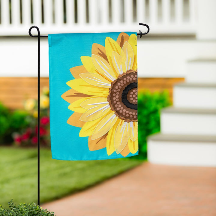 Sunflower 2 Sided Applique Garden Flag heartlandflags