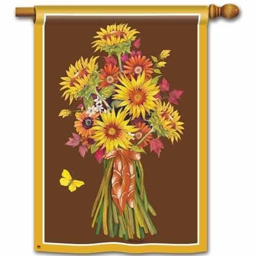 Sunflower Bouquet Flag 2 Sided Autumn Fall Banner heartlandflags