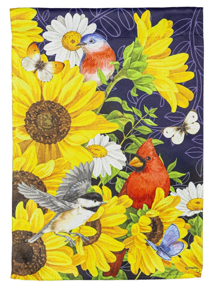 Sunflower Glory Summer Garden Flag 2 Sided Birds heartlandflags