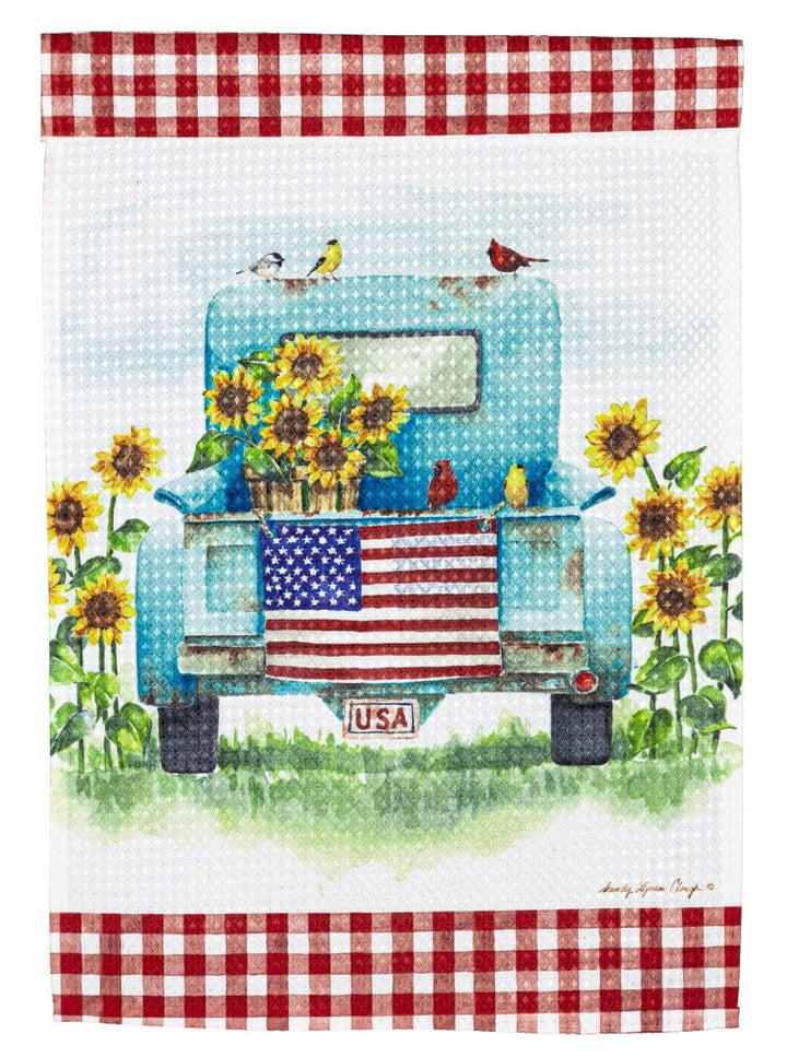 Sunflower Truck Garden Flag 2 Sided Patriotic heartlandflags