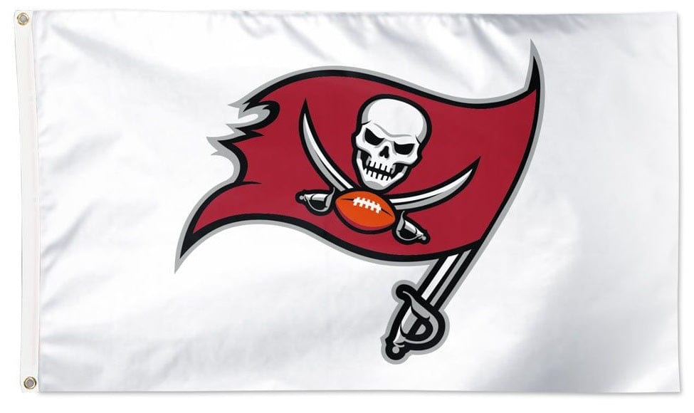 Tampa Bay Buccaneers Flag 3x5 Logo 2 Sided White NFL