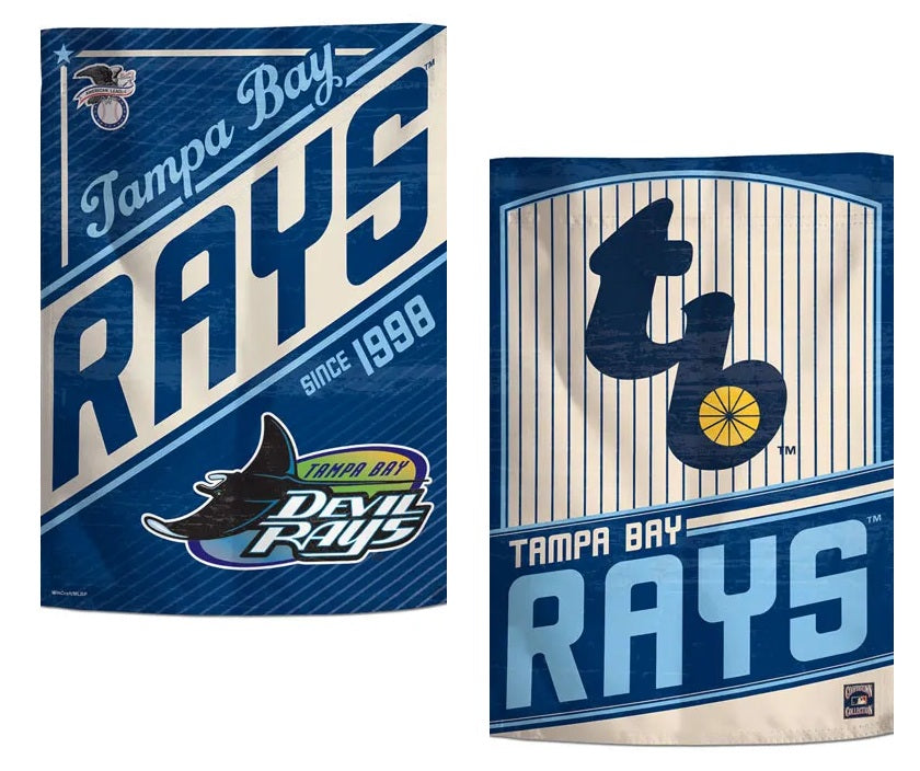 Tampa Bay Rays Garden Flag 2 Sided Classic Logo Pinstripe heartlandflags