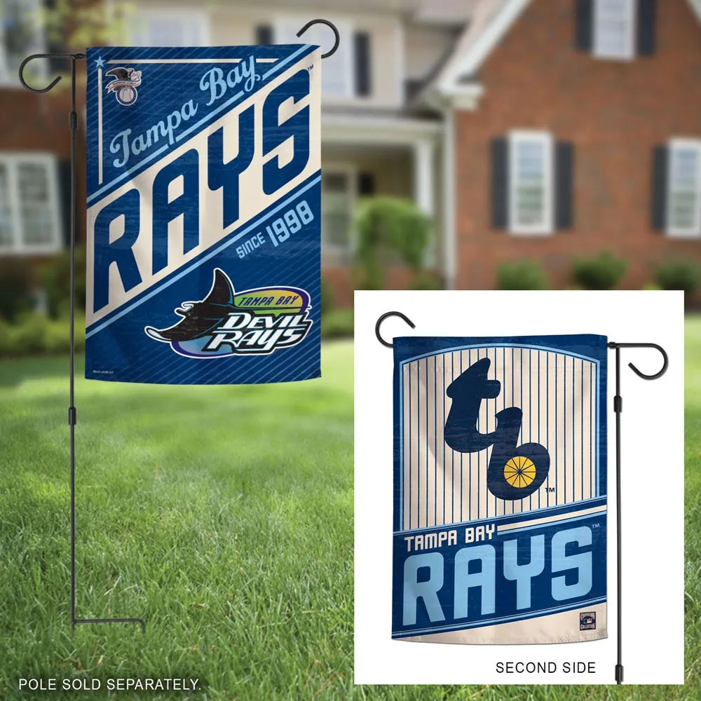 Tampa Bay Rays Garden Flag 2 Sided Classic Logo Pinstripe heartlandflags
