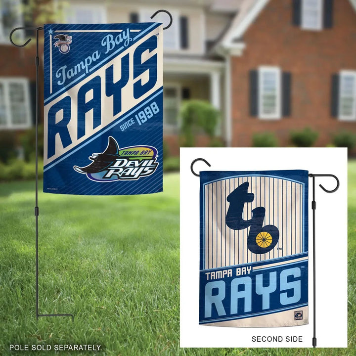 Tampa Bay Rays Garden Flag 2 Sided Classic Logo Pinstripe heartlandflags