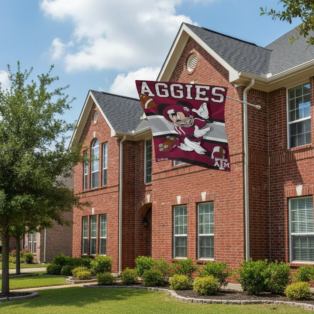 Texas A&M Aggies Banner Mickey Mouse Football heartlandflags