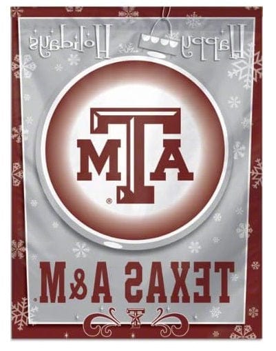 Texas A&M Banner Vertical Happy Holidays House Flag heartlandflags