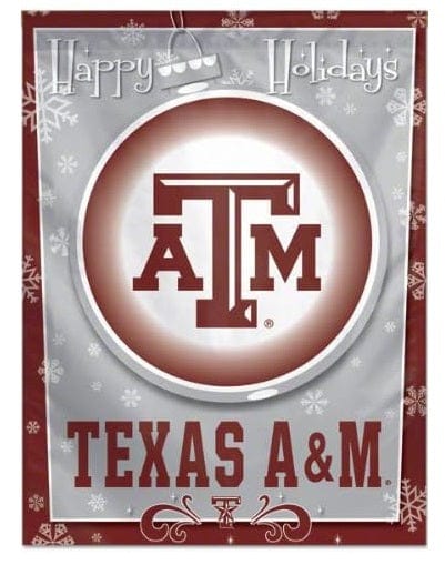 Texas A&M Banner Vertical Happy Holidays House Flag heartlandflags