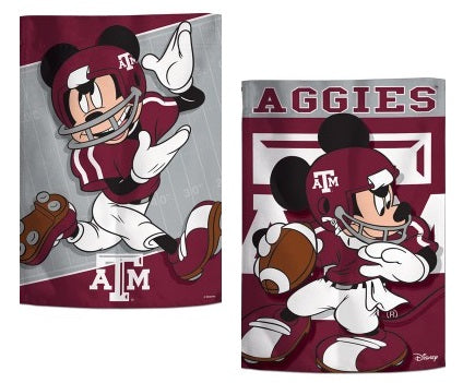 Texas A&M Garden Flag 2 Sided Mickey Mouse heartlandflags