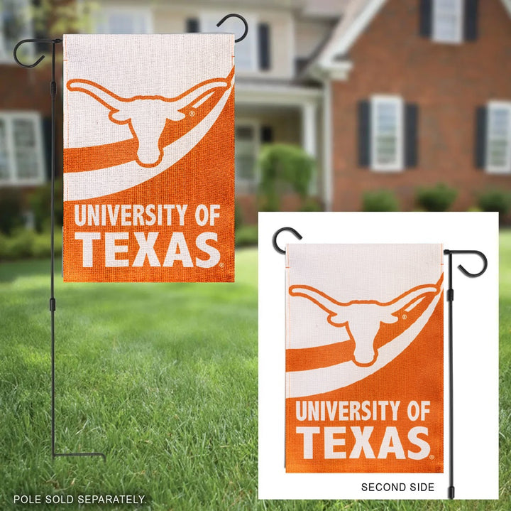 Texas Longhorns 2 Sided Burlap Garden Flag heartlandflags