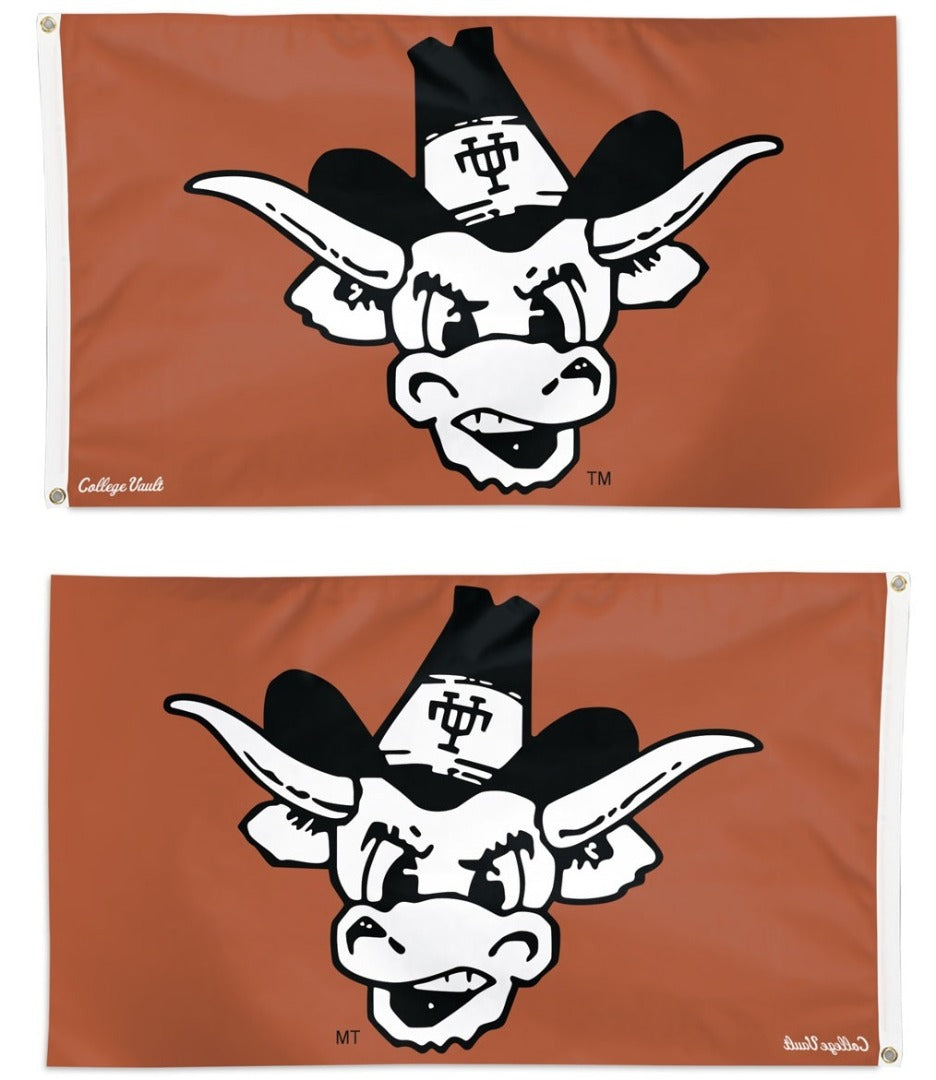 Texas Longhorns Flag 3x5 Mascot Throwback Logo heartlandflags
