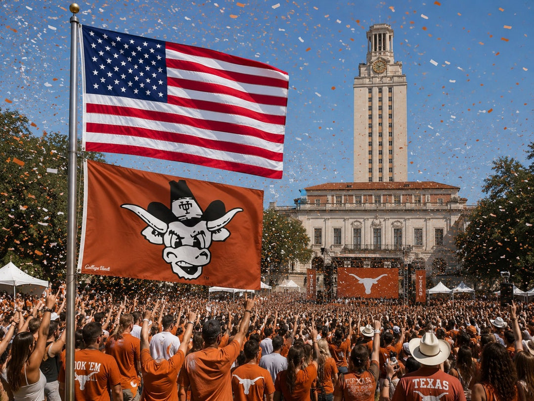Texas Longhorns Flag 3x5 Mascot Throwback Logo heartlandflags