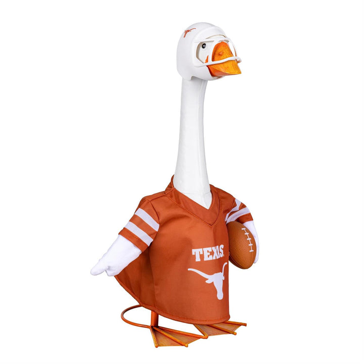 Back of Texas porch goose football outfit showing LONGHORNS lettering and white 00 numerals