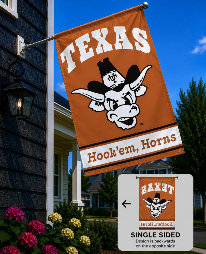 Texas Longhorns Hook Em Horns Banner heartlandflags