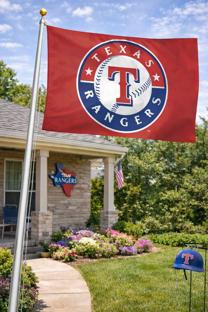 Texas Rangers 2 Sided Red 3x5 Flag heartlandflags