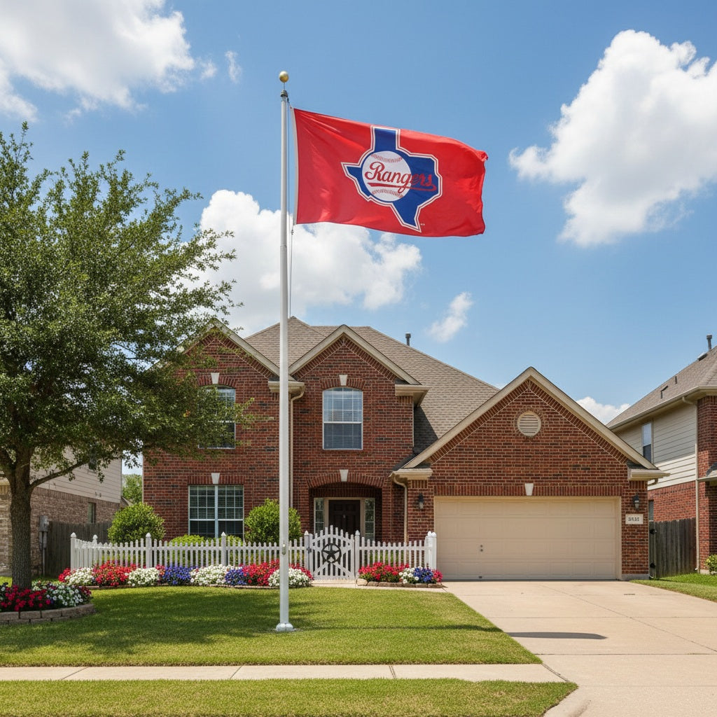 Texas Rangers 3x5 Flag Cooperstown Logo Red MLB
