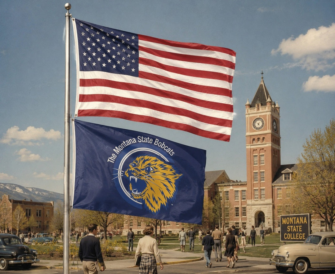 The Montana State Bobcats Retro 3x5 Flag heartlandflags