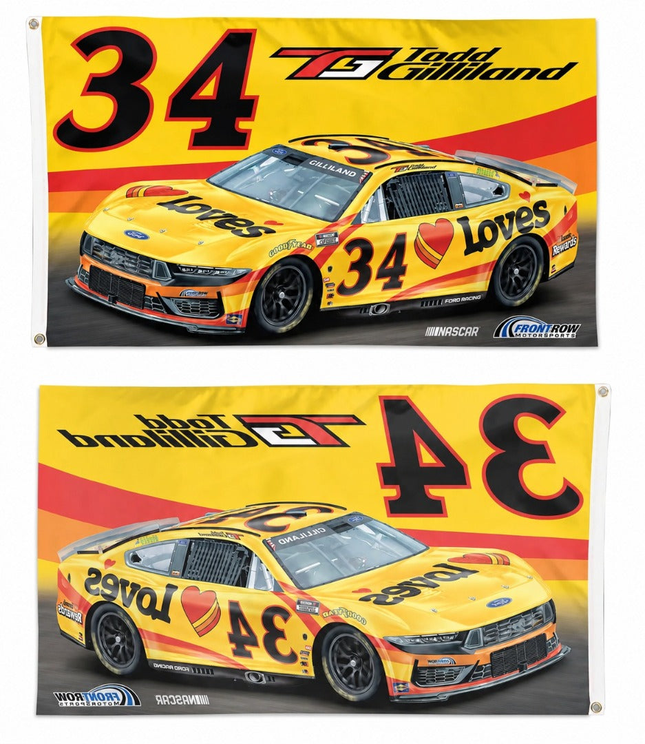 Todd Gilliland 2026 Loves Car 3x5 Flag heartlandflags