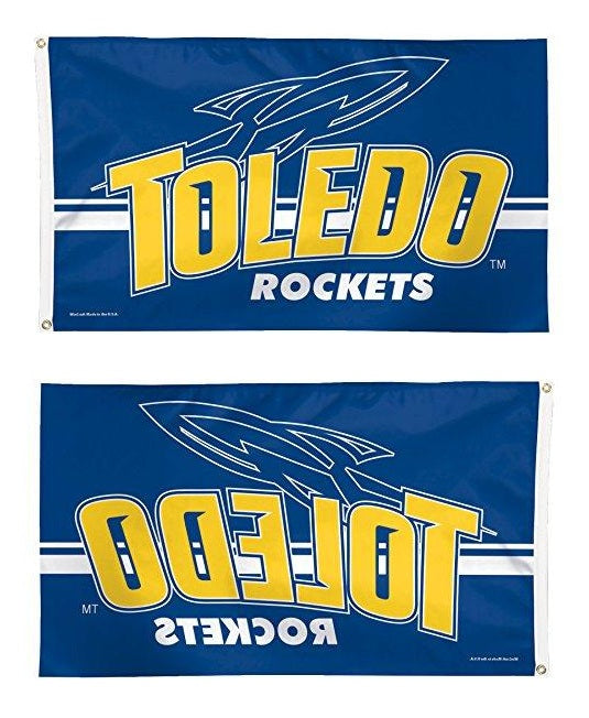 Toledo Rockets Flag 3x5 Blue Logo heartlandflags