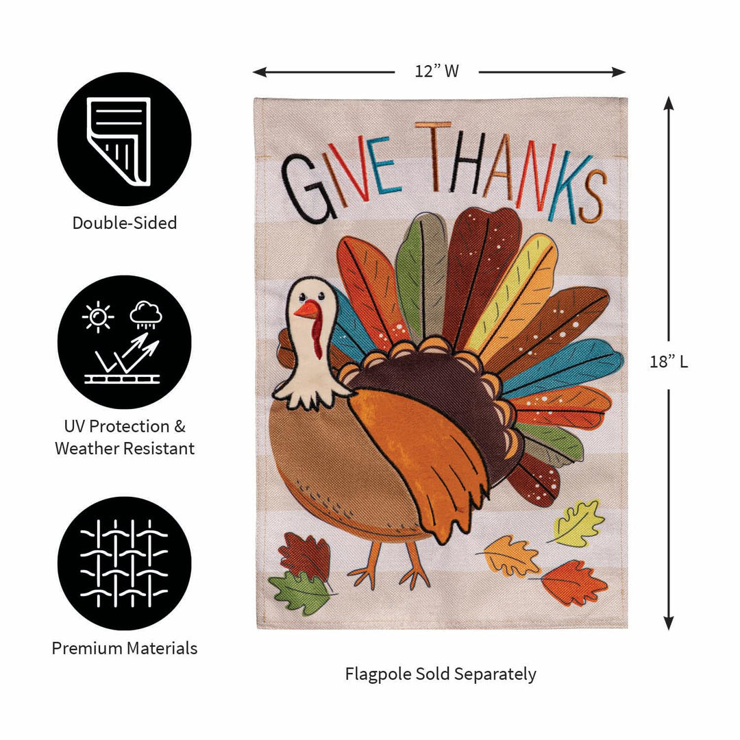 Tom Turkey 2 Sided Garden Flag heartlandflags