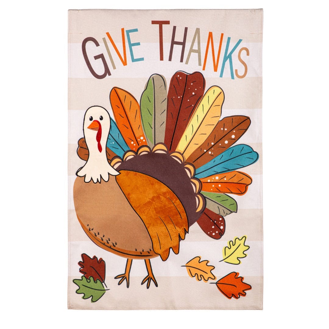 Tom Turkey Thanksgiving Banner 2 Sided Burlap heartlandflags