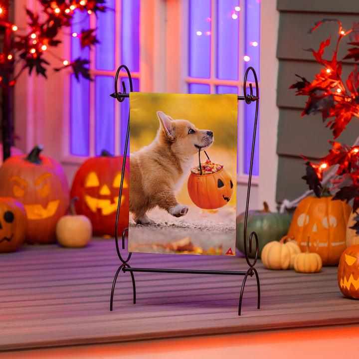 Trick or Treat Puppy 2 Sided Garden Flag heartlandflags