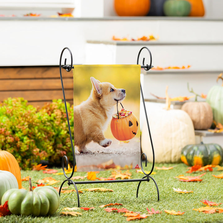 Trick or Treat Puppy 2 Sided Garden Flag heartlandflags