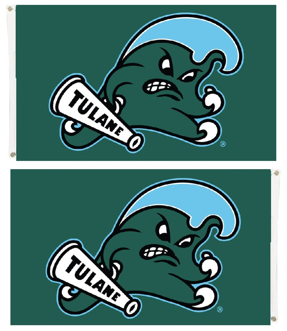 Tulane Green Wave 2 Sided 3x5 Flag heartlandflags