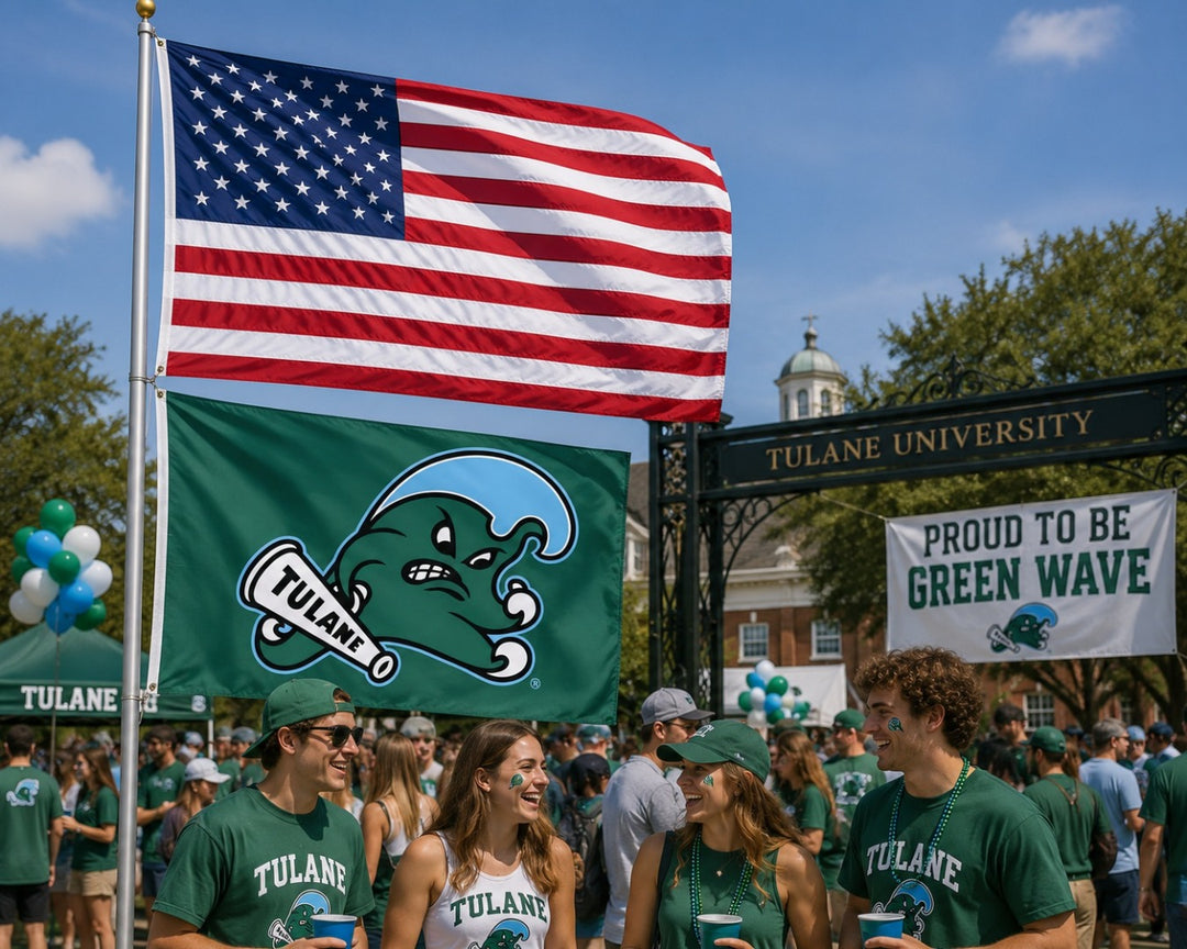 Tulane Green Wave 2 Sided 3x5 Flag heartlandflags