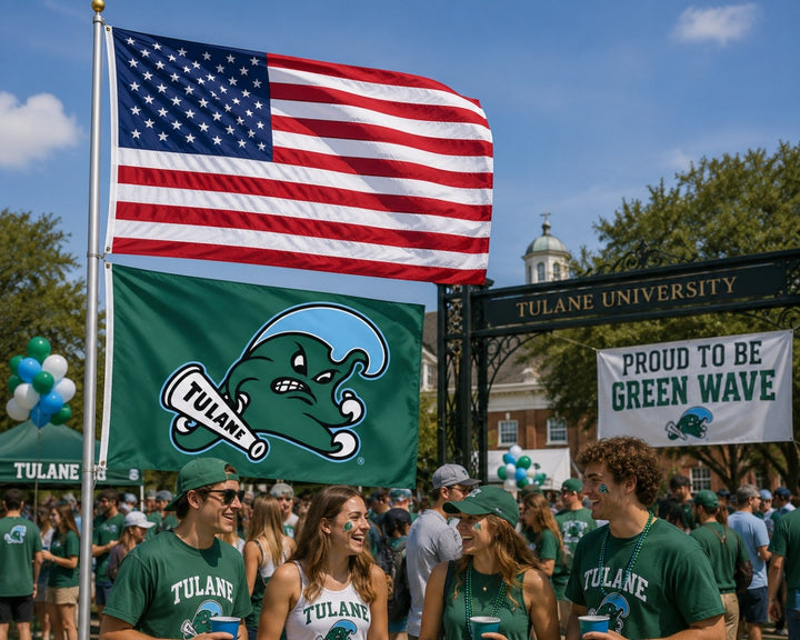 Tulane Green Wave 2 Sided 3x5 Flag heartlandflags
