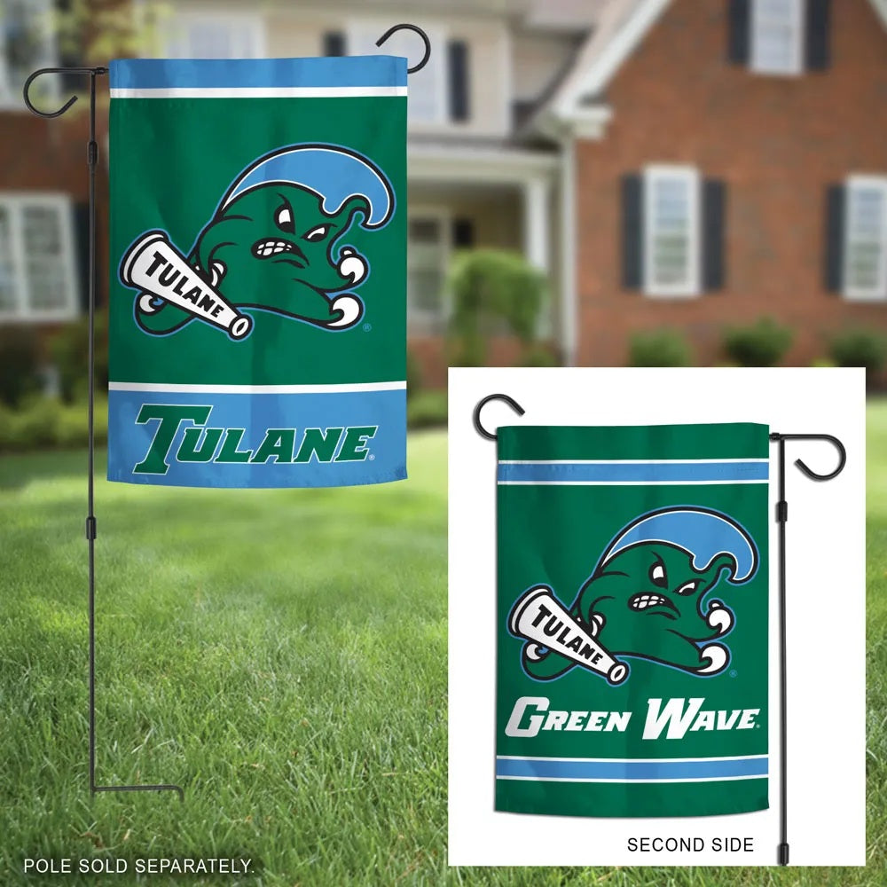 Tulane University Garden Flag 2 Sided Green Wave heartlandflags