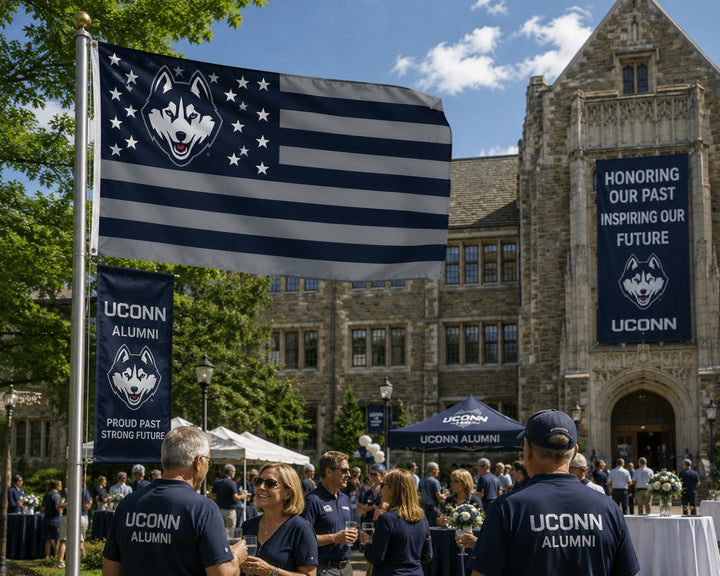 UConn Huskies Americana Flag 3x5 Stars and Stripes heartlandflags