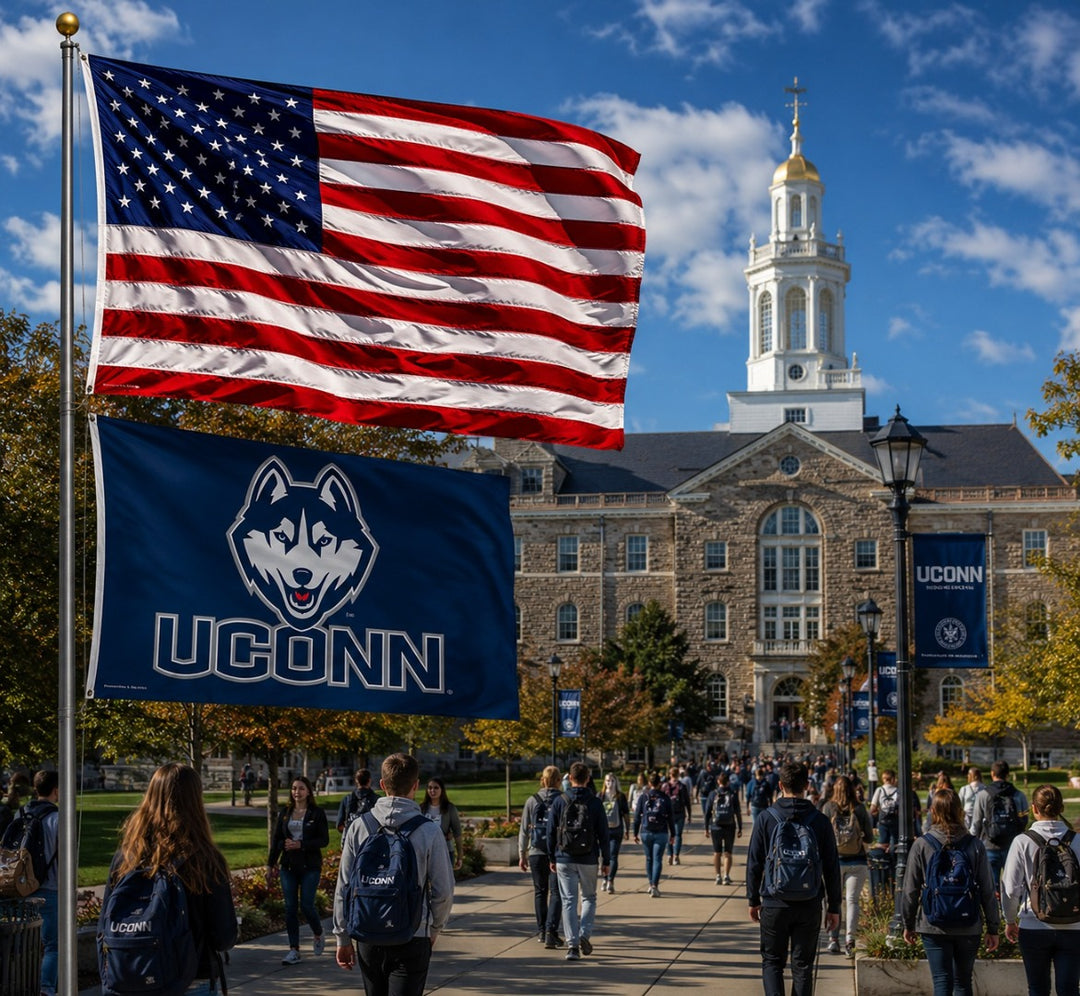 UConn Huskies Flag 3x5 Logo heartlandflags