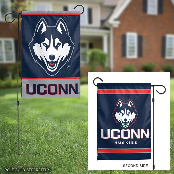 UConn Huskies Garden Flag 2 Sided Logo heartlandflags