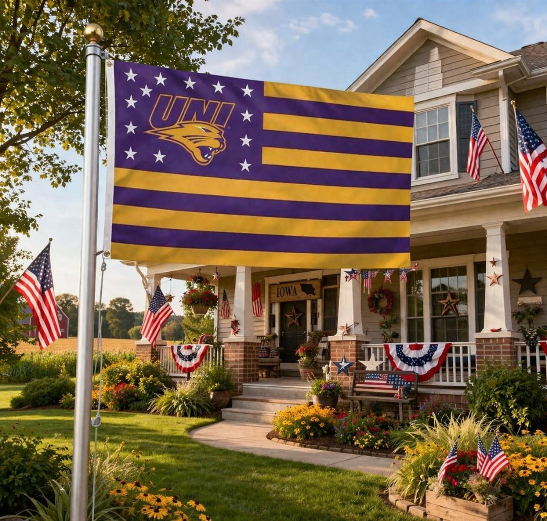 UNI Panthers Flag Americana 3x5 Stars and Stripes heartlandflags