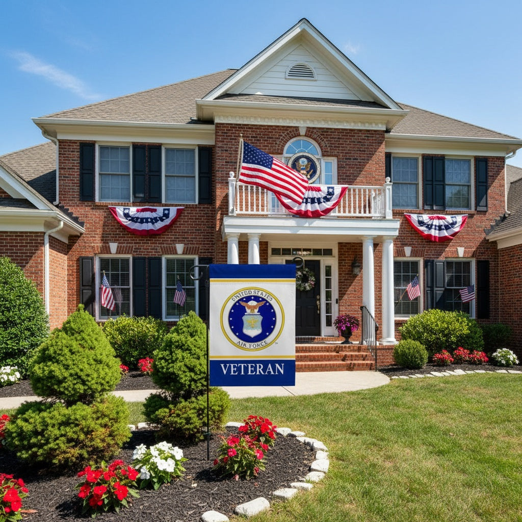 US Air Force Veteran Garden Flag 2 Sided Military heartlandflags