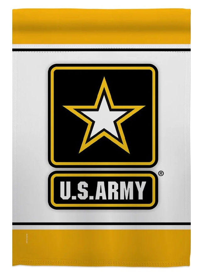 US Army Garden Flag 2 Sided White Yellow heartlandflags