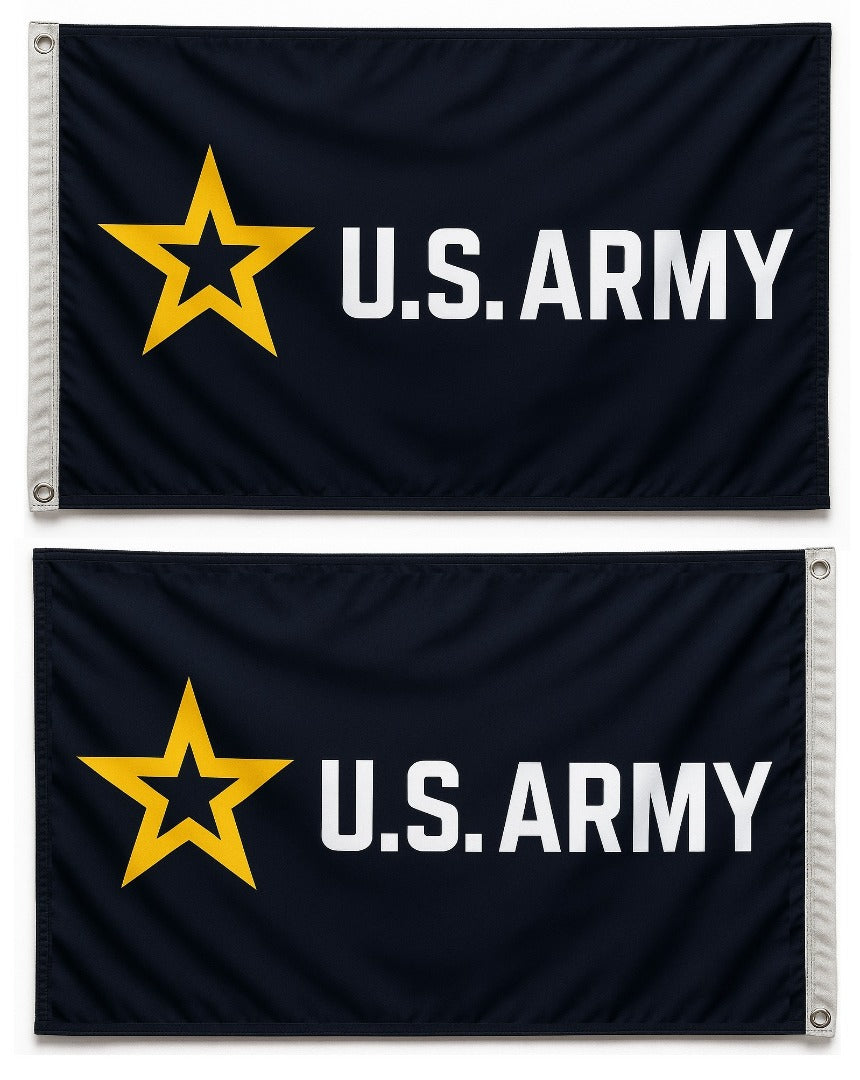US Army New Logo 2 Sided 3x5 Black Flag heartlandflags