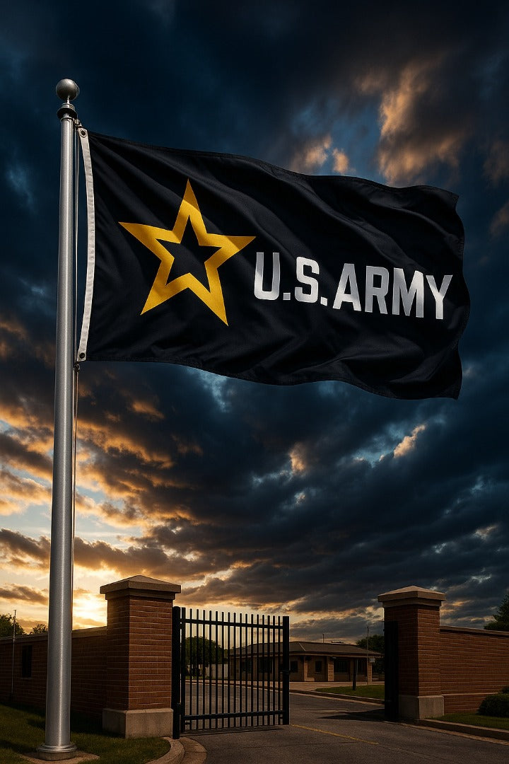 US Army New Logo 2 Sided 3x5 Black Flag heartlandflags
